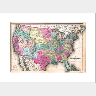 United States Old Map Posters and Art